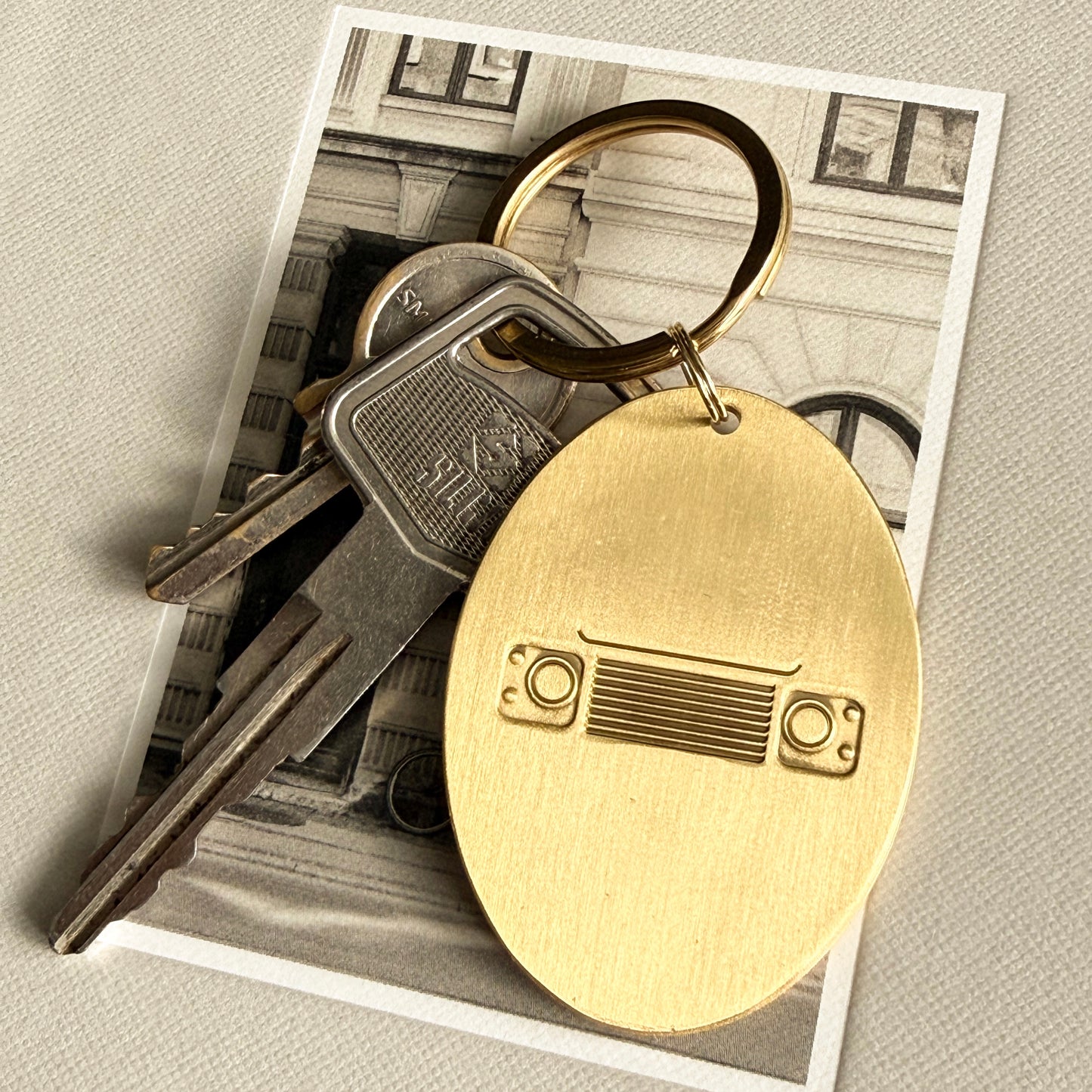 Loke Brass Keyring - Defender